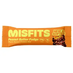 Misfits Plant-Based Peanut Butter Fudge Flavored Protein Bar 1.8 oz