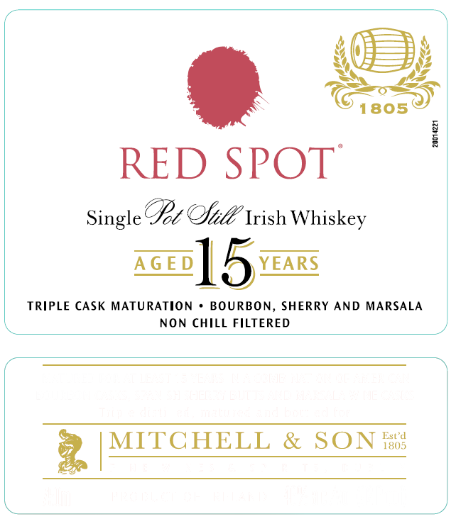 slide 7 of 7, Spot Irish Whiskey Red Spot 15 Year Old Single Pot Still Irish Whiskey 750mL, 92 Proof, 