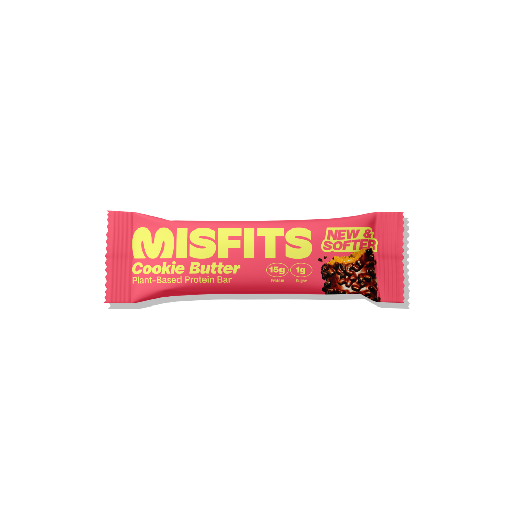 slide 1 of 1, Misfits Plant-Based Cookie Butter Flavored Protein Bar 1.8 oz, 1.8 oz