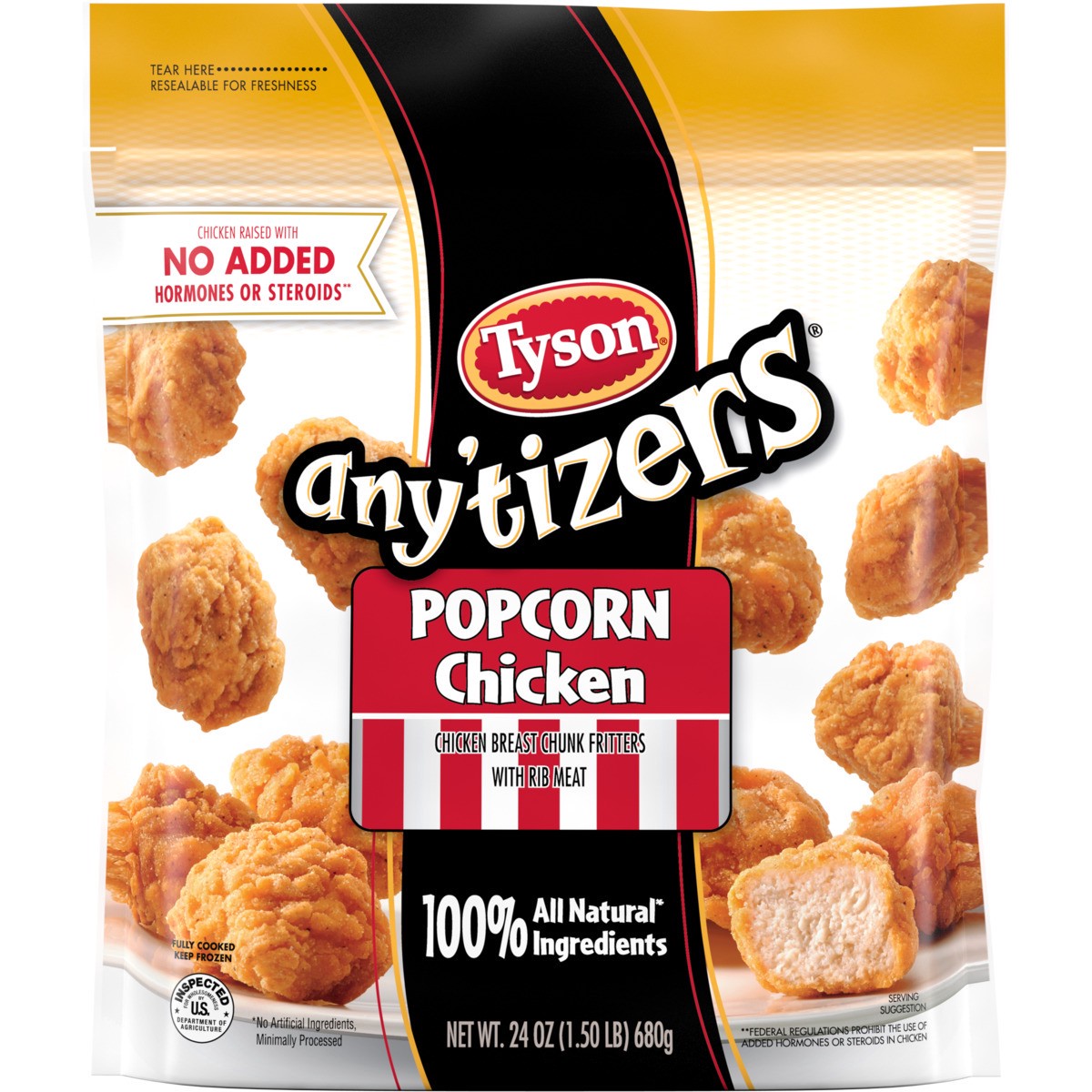 slide 1 of 4, Tyson Any'tizers Popcorn Chicken, 24 oz. (Frozen), 24 oz