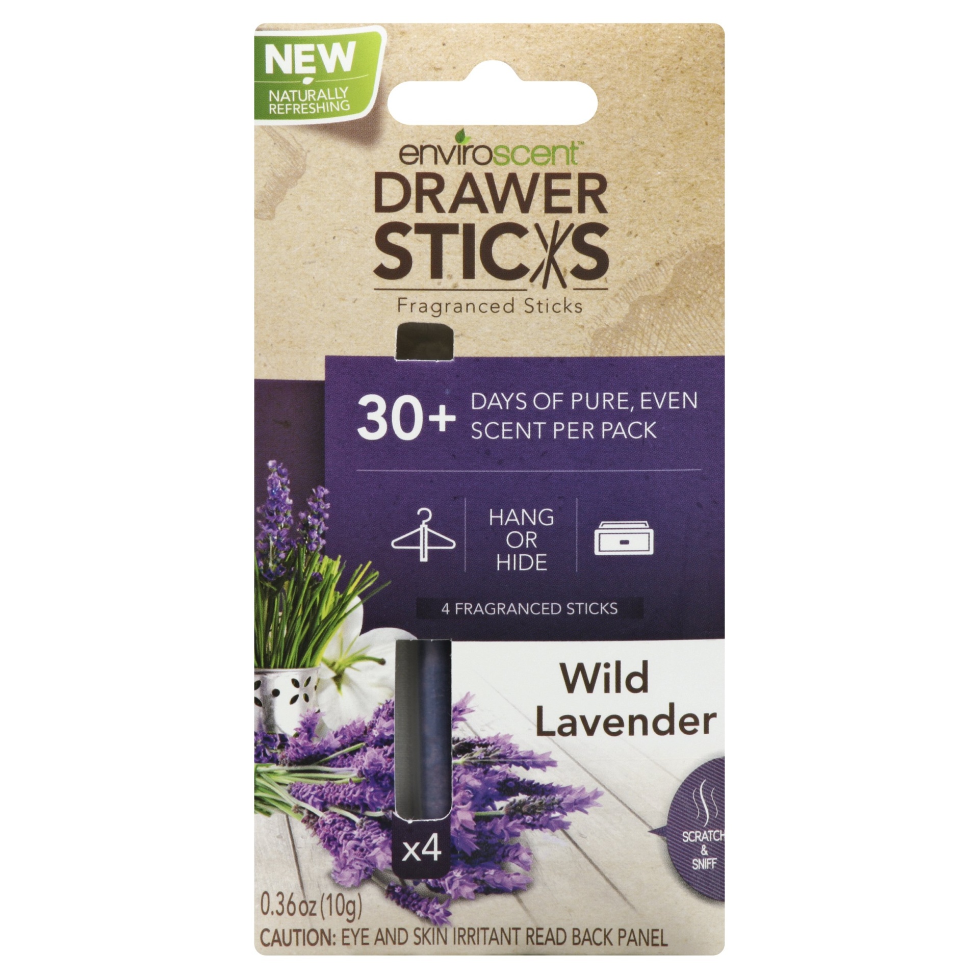 slide 1 of 1, Enviroscent Wild Lavender Drawer Sticks, 4 ct