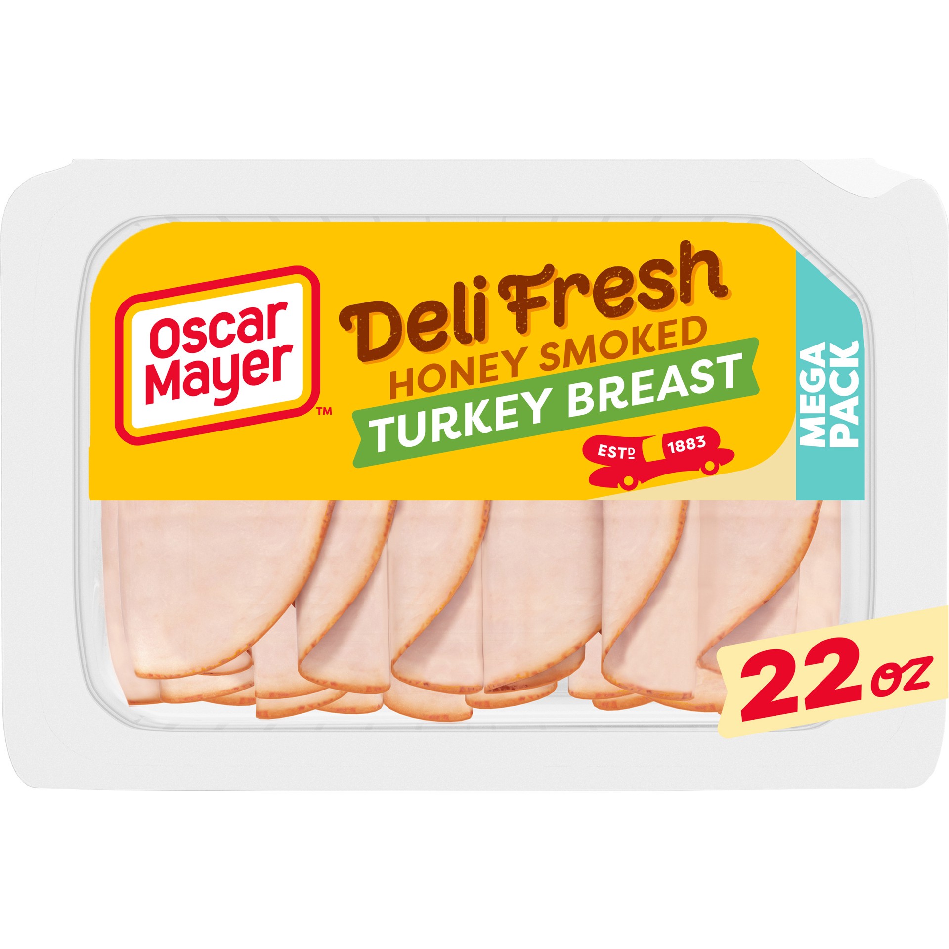 slide 1 of 5, Oscar Mayer Deli Fresh Honey Smoked Sliced Turkey Breast Deli Lunch Meat, 22 oz Package, 22 oz