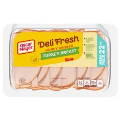Oscar Mayer Deli Fresh Honey Smoked Sliced Turkey Breast Deli Lunch Meat, 22 oz Package