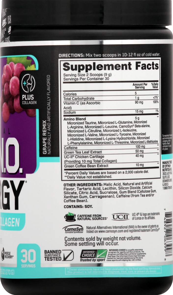 slide 3 of 13, ON Essential Grape Remix Amino Energy 9.5 oz, 9.5 oz