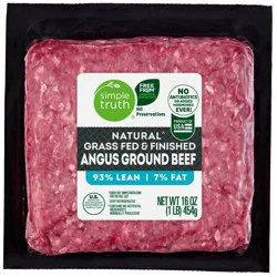 Simple Truth® 93/7 Natural Grass Fed Angus Ground Beef - 1 LB Pack