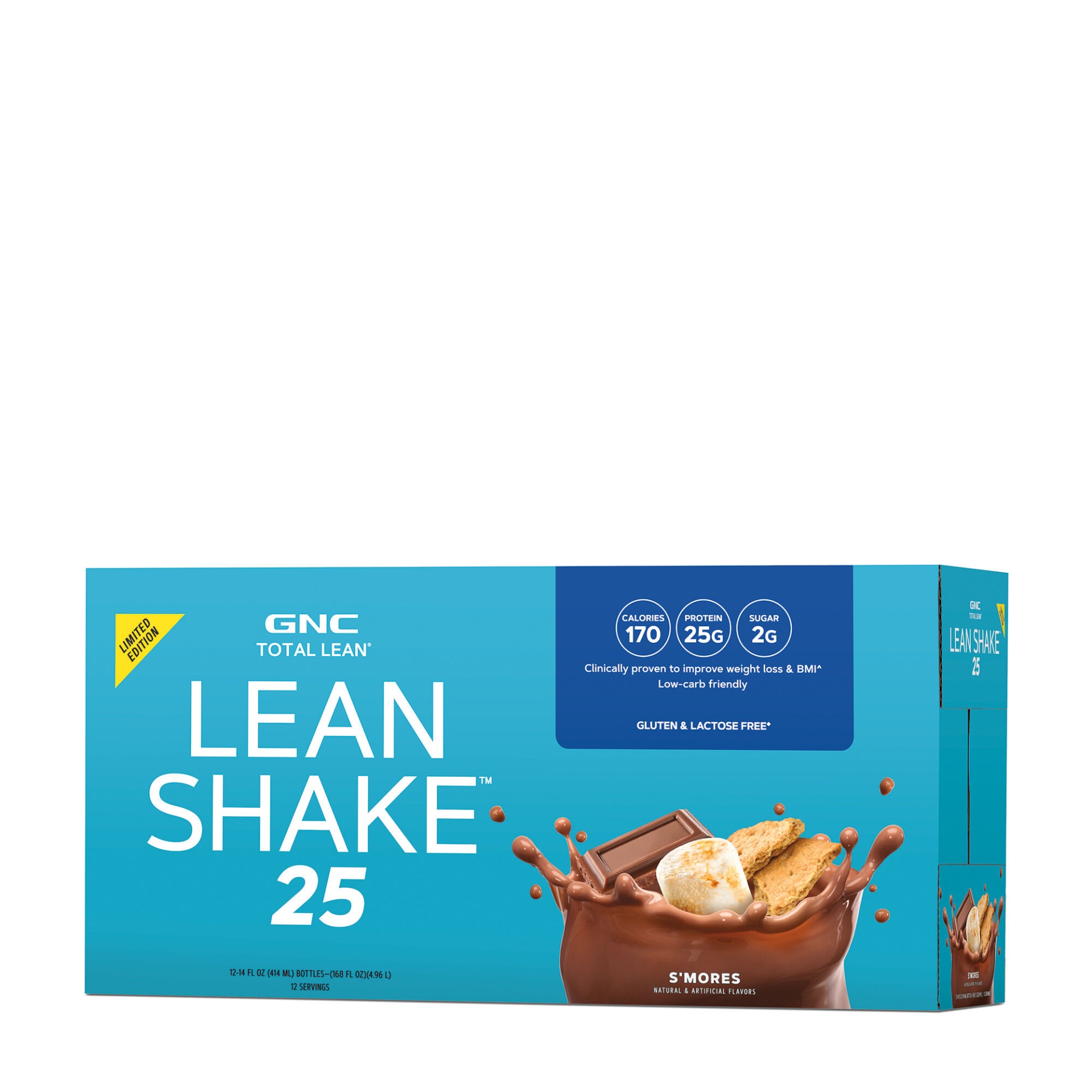 slide 1 of 1, GNC Total Lean Lean Shake 25 - S'mores, 12 ct