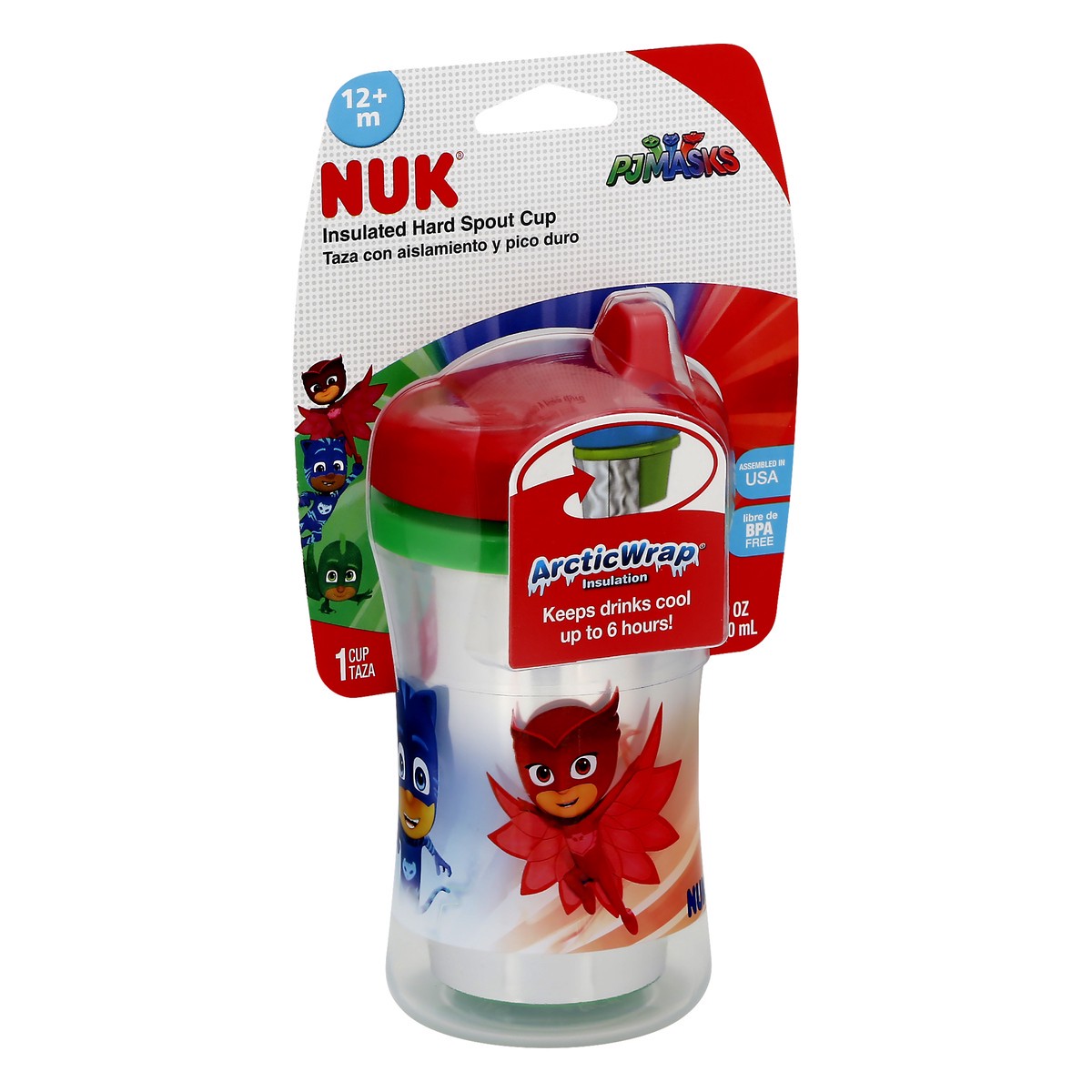 slide 5 of 11, NUK Hard Spout PJ Masks 9 Ounce Insulated Cup 1 ea, 1 ea