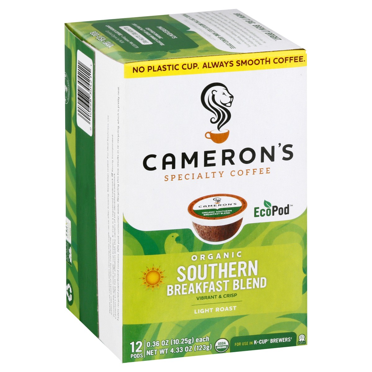 slide 6 of 9, Cameron's Organic Light Roast EcoPods Southern Breakfast Blend Coffee - 12 ct, 12 ct