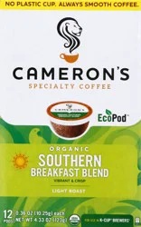 Cameron's Organic Light Roast EcoPods Southern Breakfast Blend Coffee - 12 ct