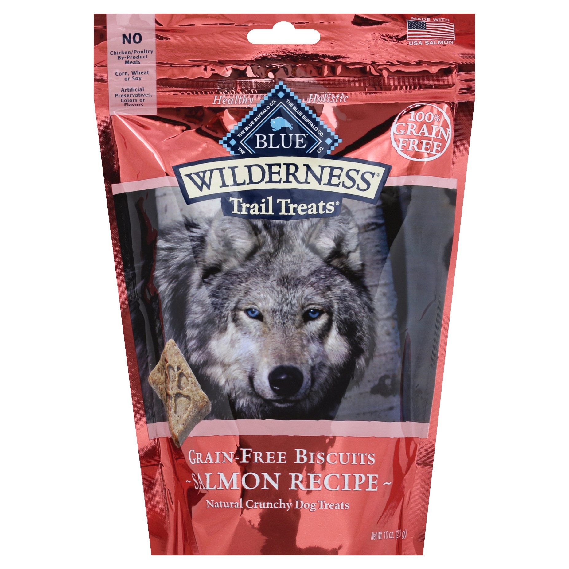 Blue Buffalo Wilderness Salmon Recipe Trail Biscuits Dog Treats 10 oz