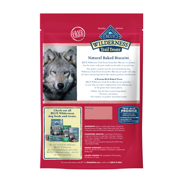 slide 4 of 17, Blue Buffalo Wilderness Trail Treats High Protein Grain Free Crunchy Dog Treats Biscuits, Salmon Recipe 10-oz Bag, 10 oz