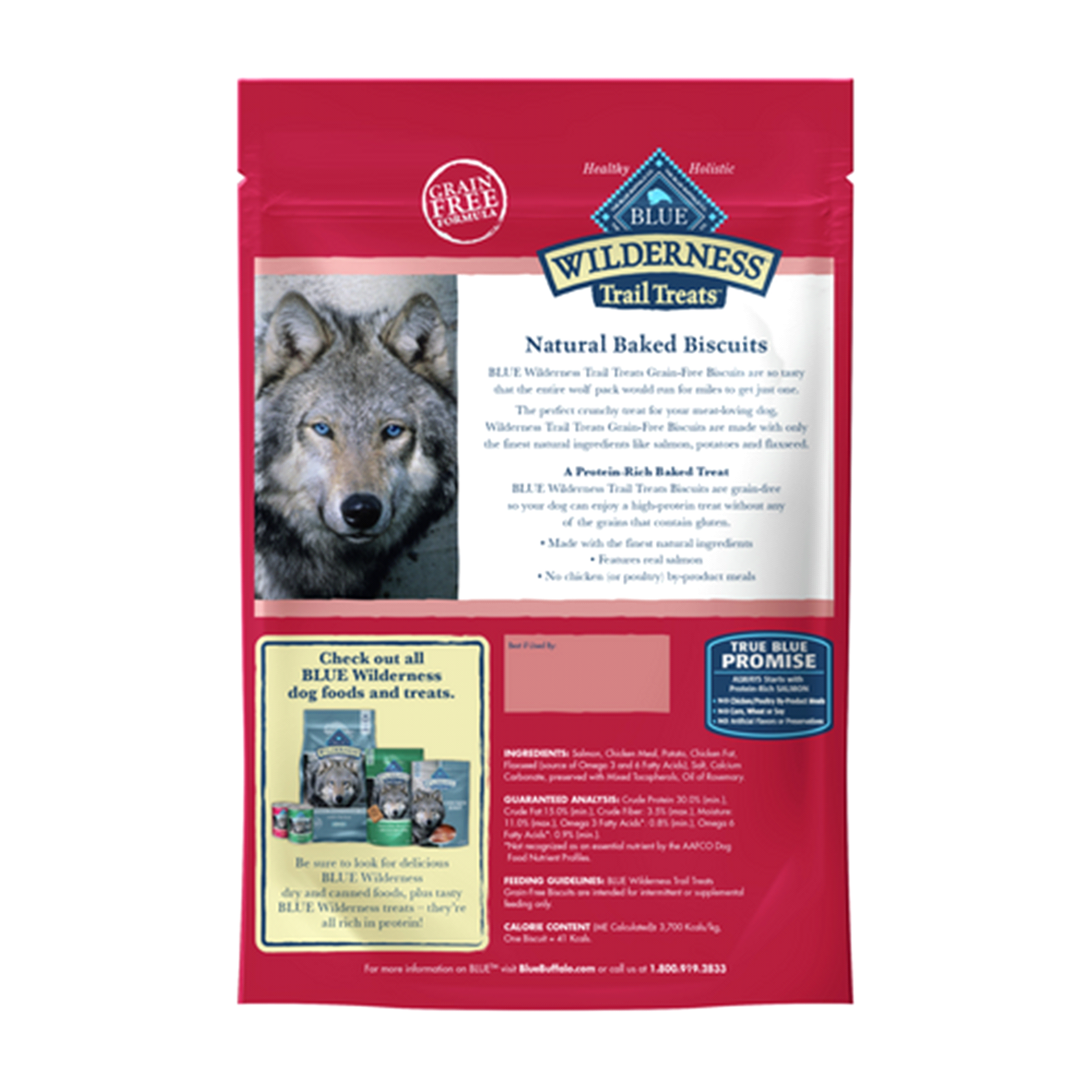 slide 14 of 17, Blue Buffalo Wilderness Trail Treats High Protein Grain Free Crunchy Dog Treats Biscuits, Salmon Recipe 10-oz Bag, 10 oz