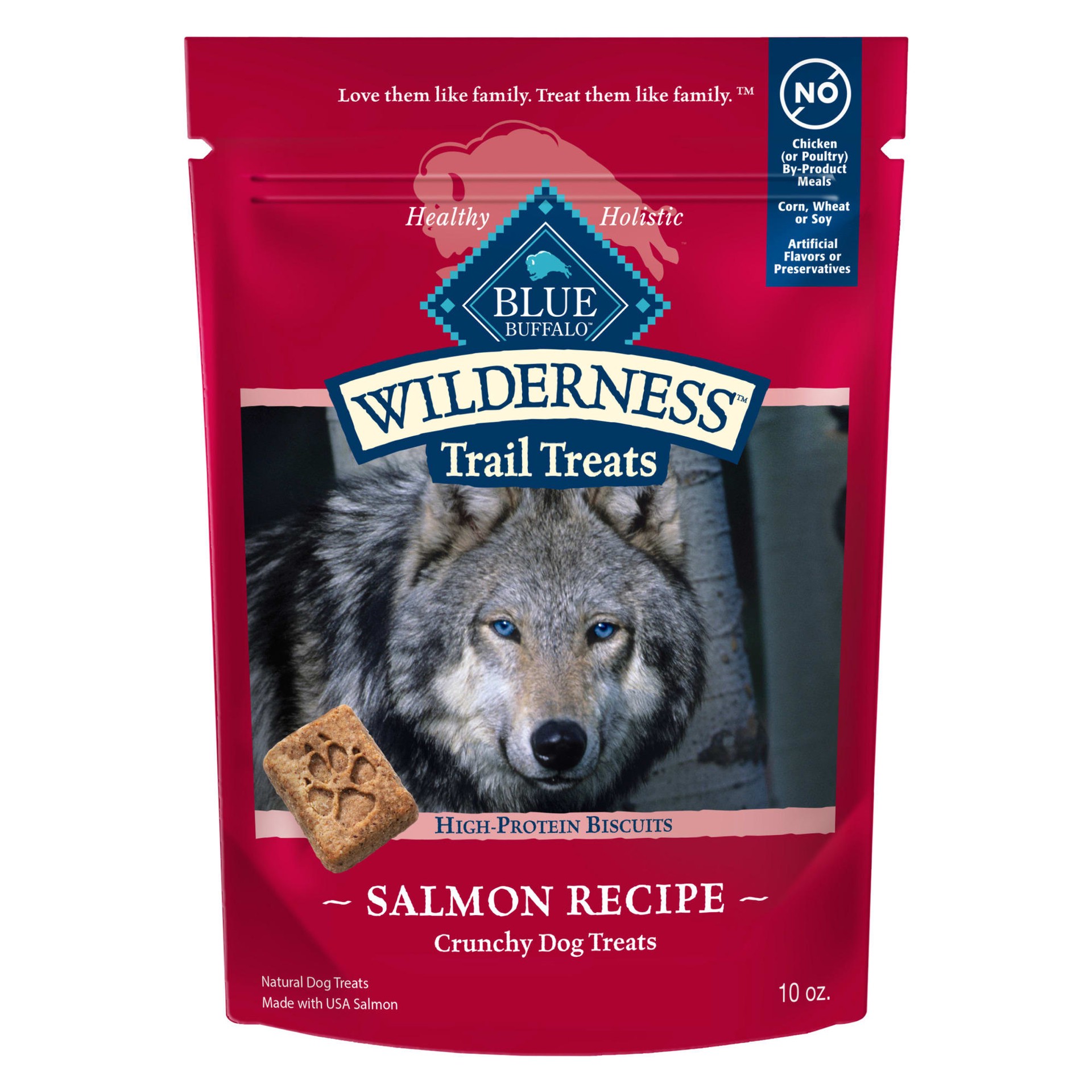 slide 1 of 17, Blue Buffalo Wilderness Trail Treats High Protein Grain Free Crunchy Dog Treats Biscuits, Salmon Recipe 10-oz Bag, 10 oz