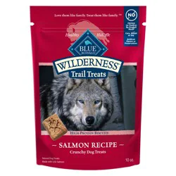 Blue Buffalo Wilderness Trail Treats High Protein Grain Free Dog Biscuits Crunchy Dog Treats, Salmon Recipe, 10-oz Bag