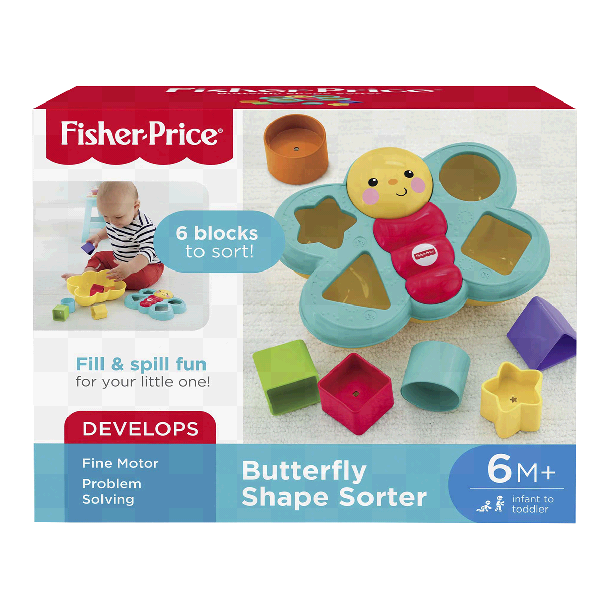 slide 1 of 4, Fisher-Price Butterfly Shape Sorter, 1 ct
