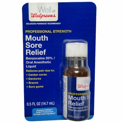 Walgreens Professional Strength Mouth Sore Relief Anesthetic Liquid 0.5