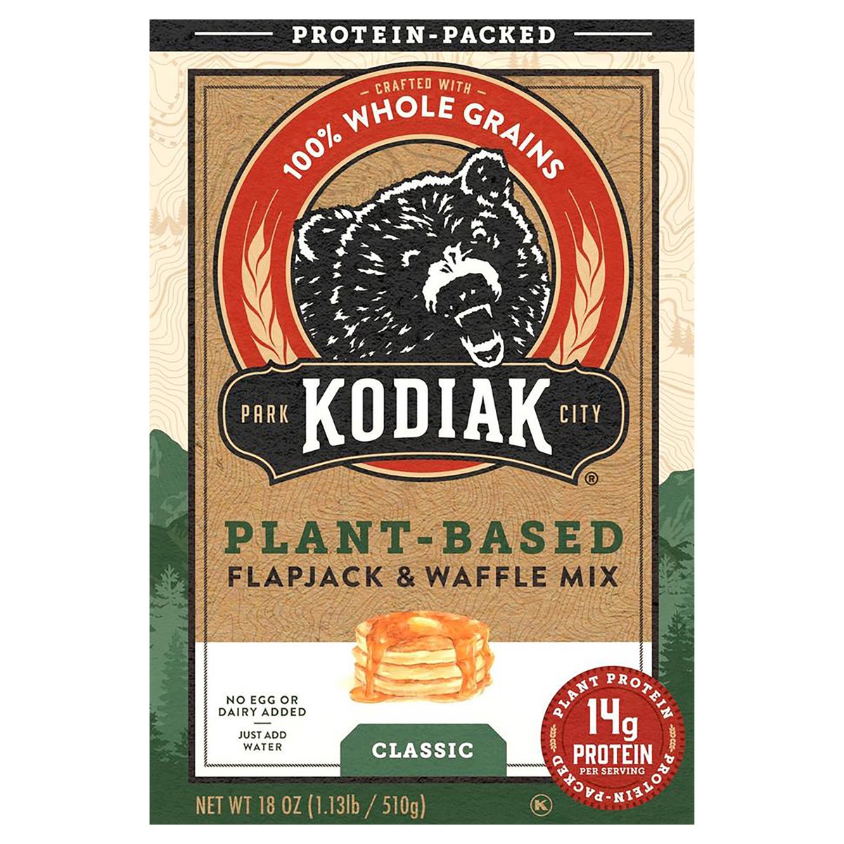 slide 1 of 8, Kodiak Cakes Plant-Based Classic Flapjack & Waffle Mix, 18 oz