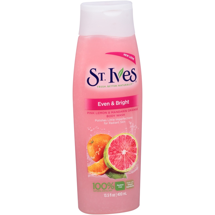 slide 2 of 7, St. Ives Even & Bright Pink Lemon & Mandarin Orange Body Wash, 13.5 oz