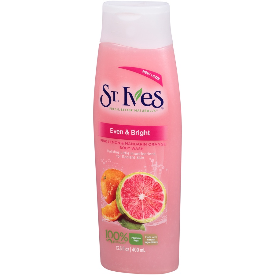 slide 3 of 7, St. Ives Even & Bright Pink Lemon & Mandarin Orange Body Wash, 13.5 oz