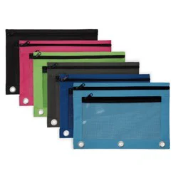 Office Depot® Brand Pencil Pouch With Mesh Window, 7"" x 9 3/4"", Assorted Colors