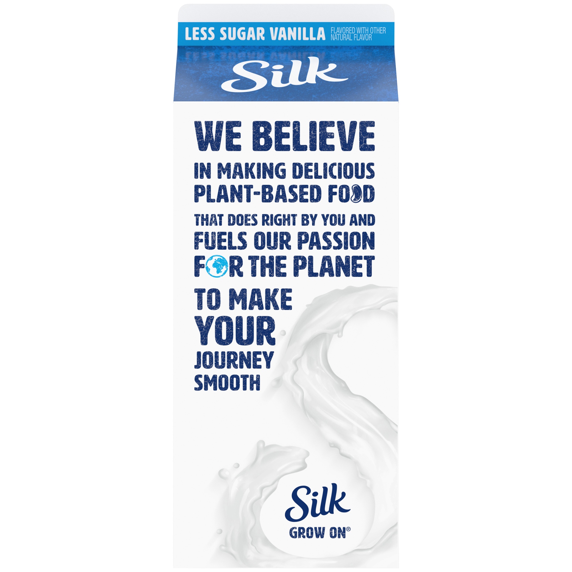 slide 4 of 7, Silk Less Sugar Vanilla Almond Milk, 64 fl oz