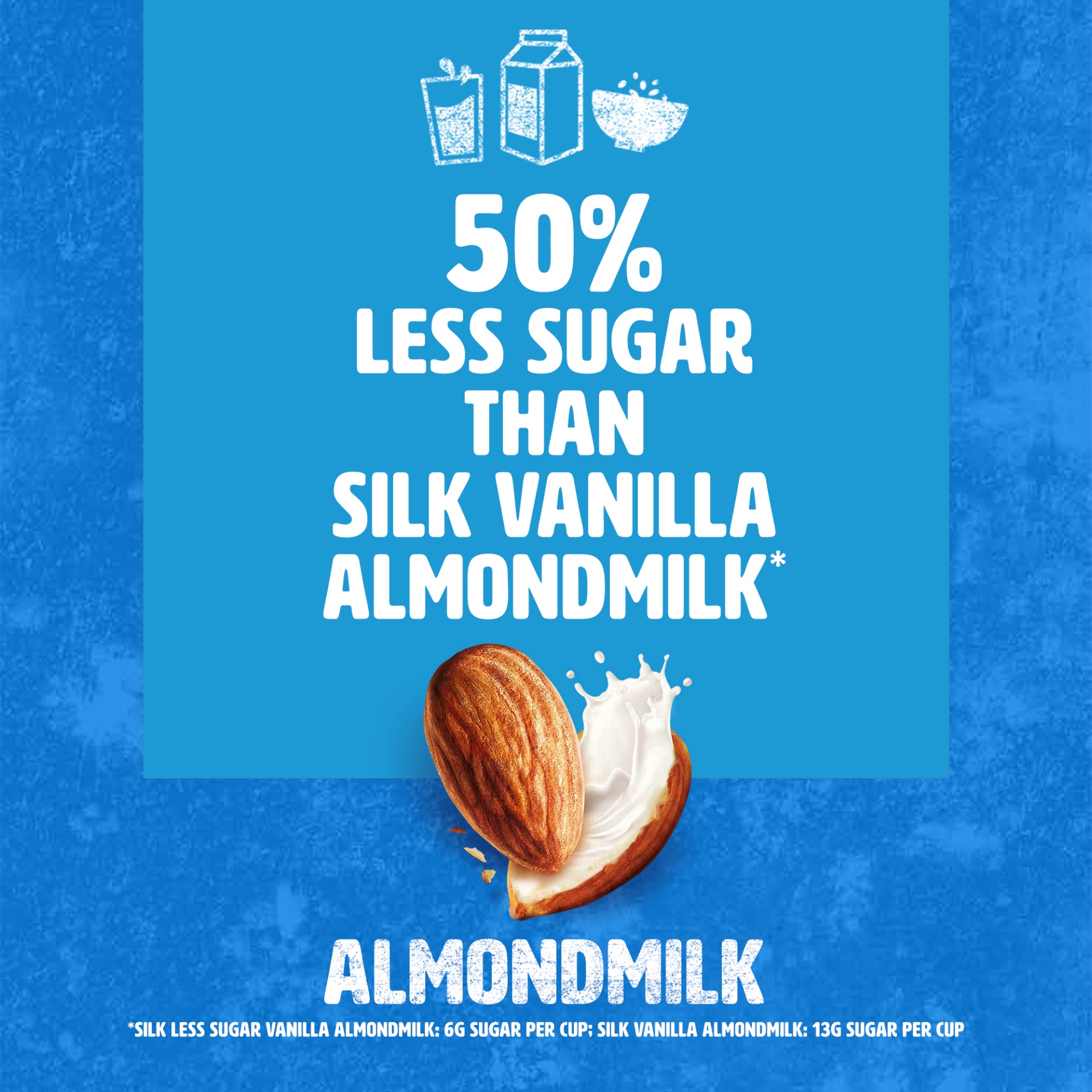 slide 6 of 7, Silk Less Sugar Vanilla Almond Milk, 64 fl oz