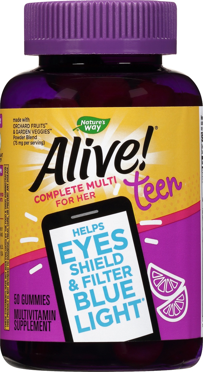 slide 6 of 7, Alive! Teen Complete Gummy Multivitamin for Her, 50 ct