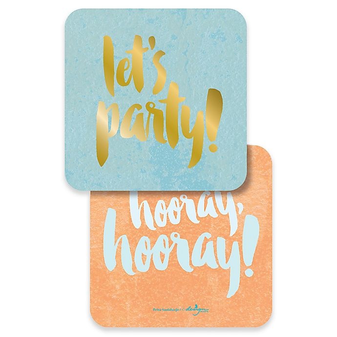 slide 1 of 1, Design Design Let's Party Coasters, 10 ct