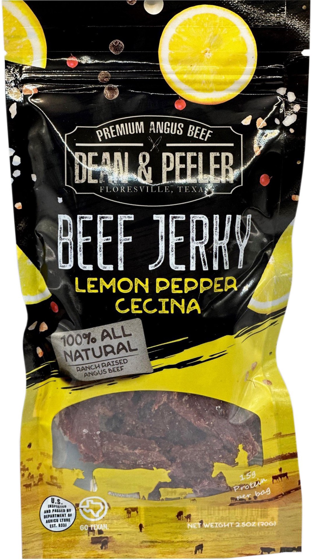 slide 1 of 1, Dean & Peeler Lemon Pepper Cecina Beef Jerky 2.5 oz, 2.5 oz