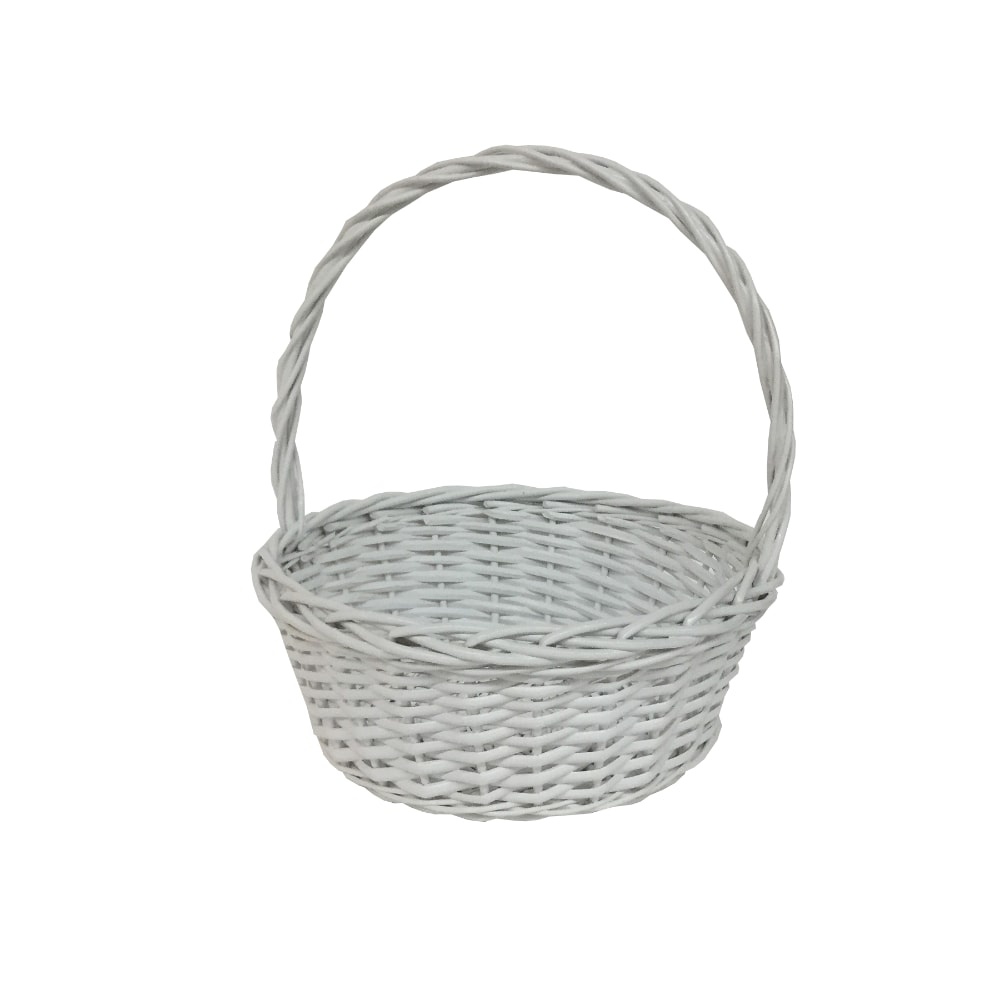 slide 1 of 1, Holiday Home Round Willow Easter Basket - White, 16 in