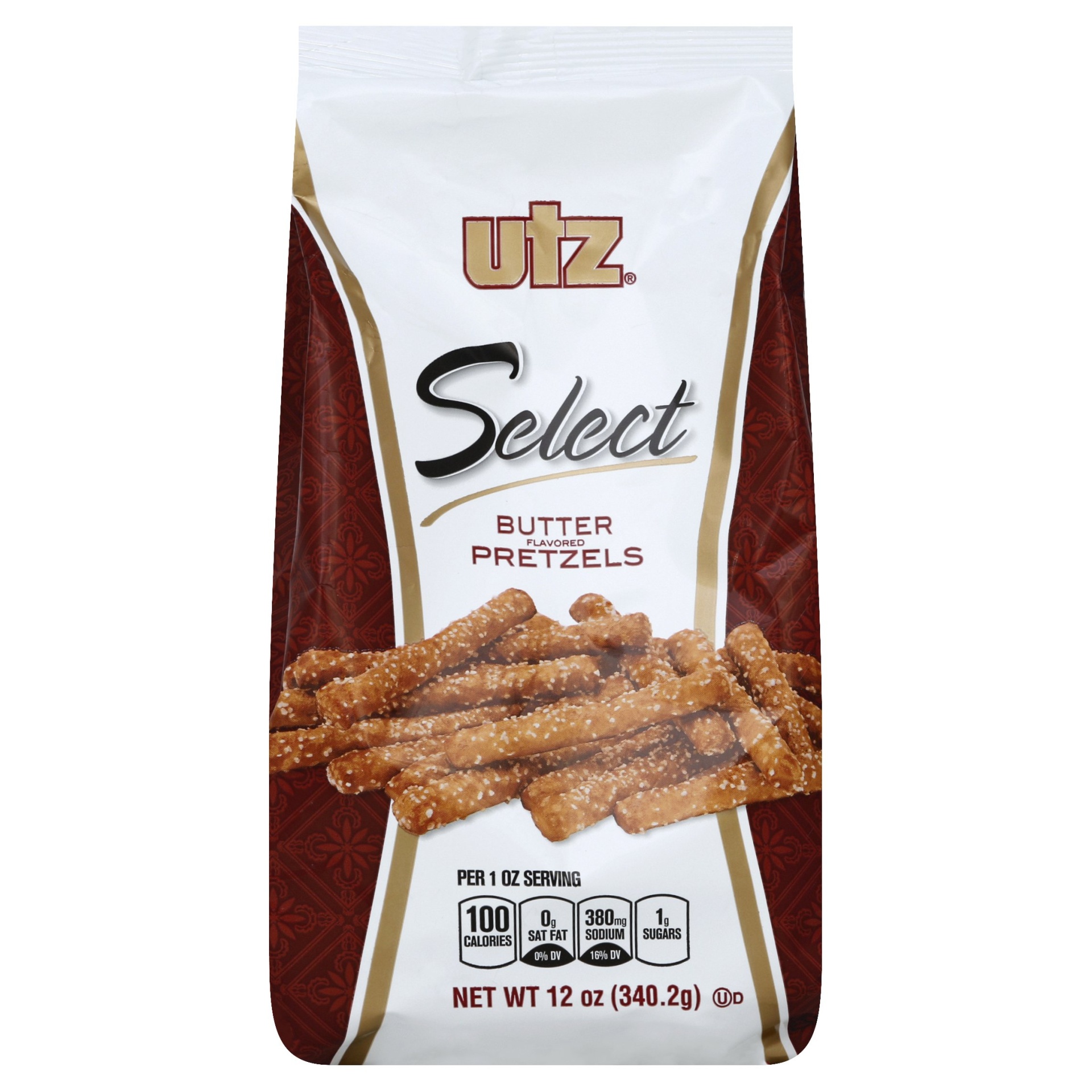 slide 1 of 5, Utz Select Butter Flavored Pretzel Rods, 12 oz