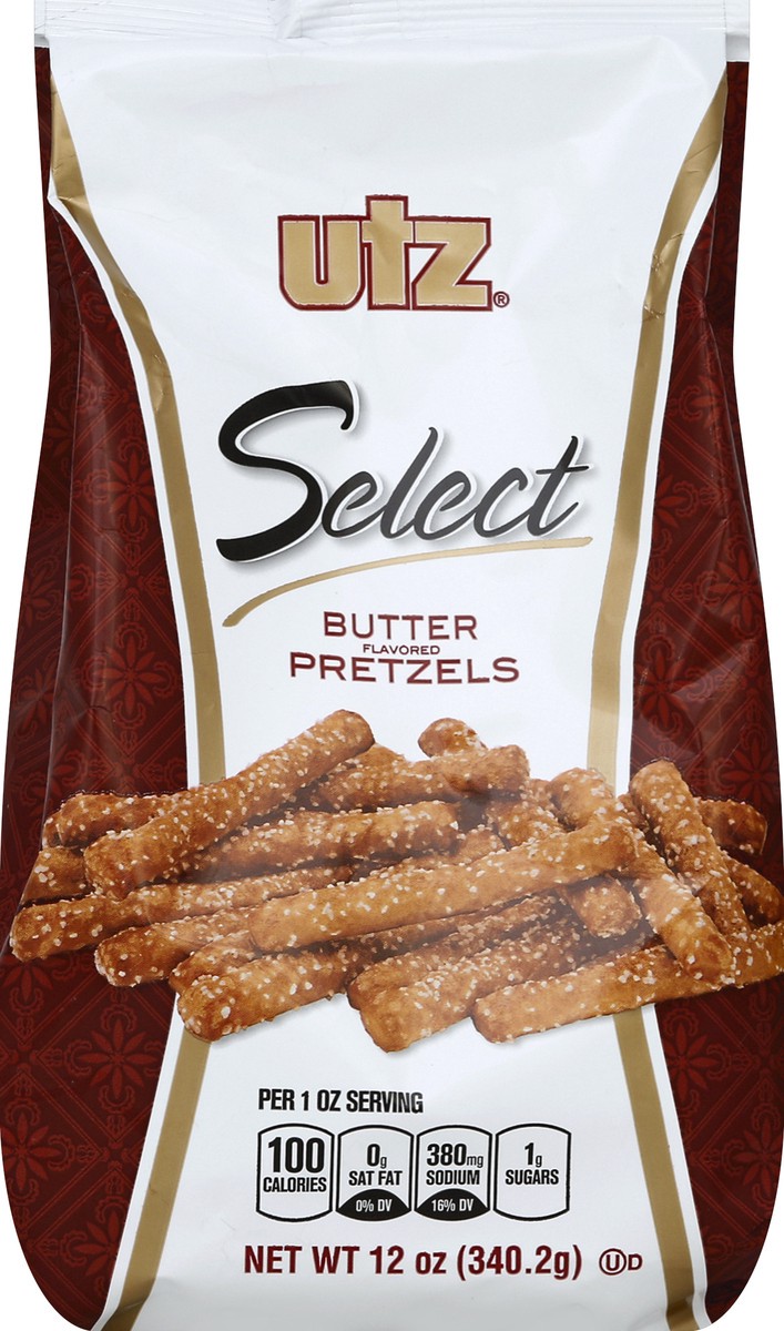 slide 3 of 5, Utz Select Butter Flavored Pretzel Rods, 12 oz