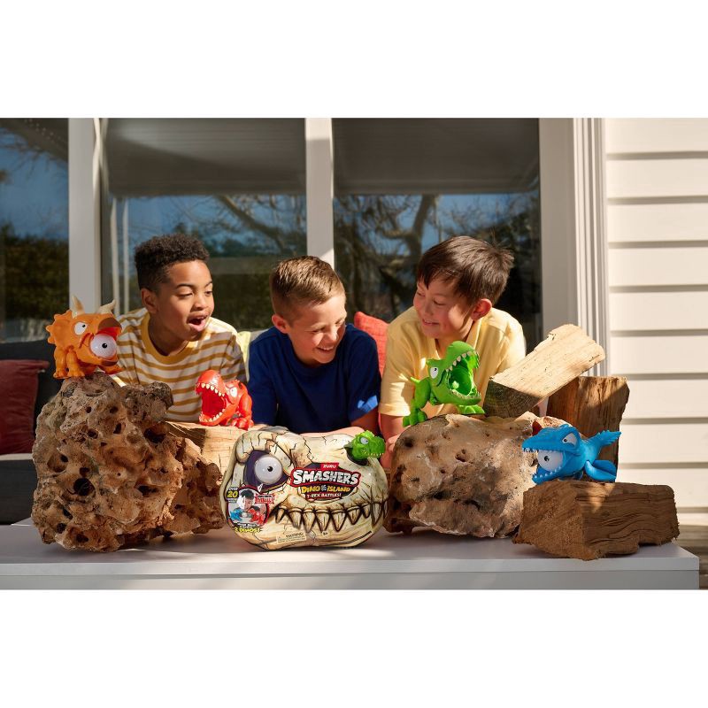 slide 7 of 10, ZURU Smashers Dino Island T-Rex Battles Figure Set, 1 ct