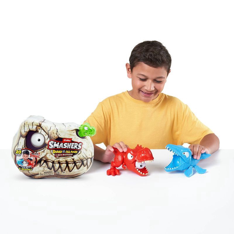 slide 2 of 10, ZURU Smashers Dino Island T-Rex Battles Figure Set, 1 ct