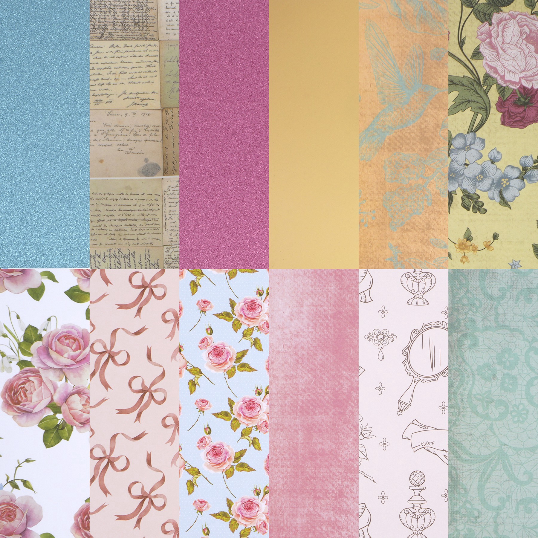 slide 2 of 2, 12" X 12" Coquette Floral Paper Pad By Recollections, 24 Sheets, 12 in x 12 in