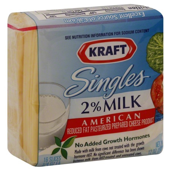 slide 1 of 1, Kraft 2% American Singles, 10.7 oz