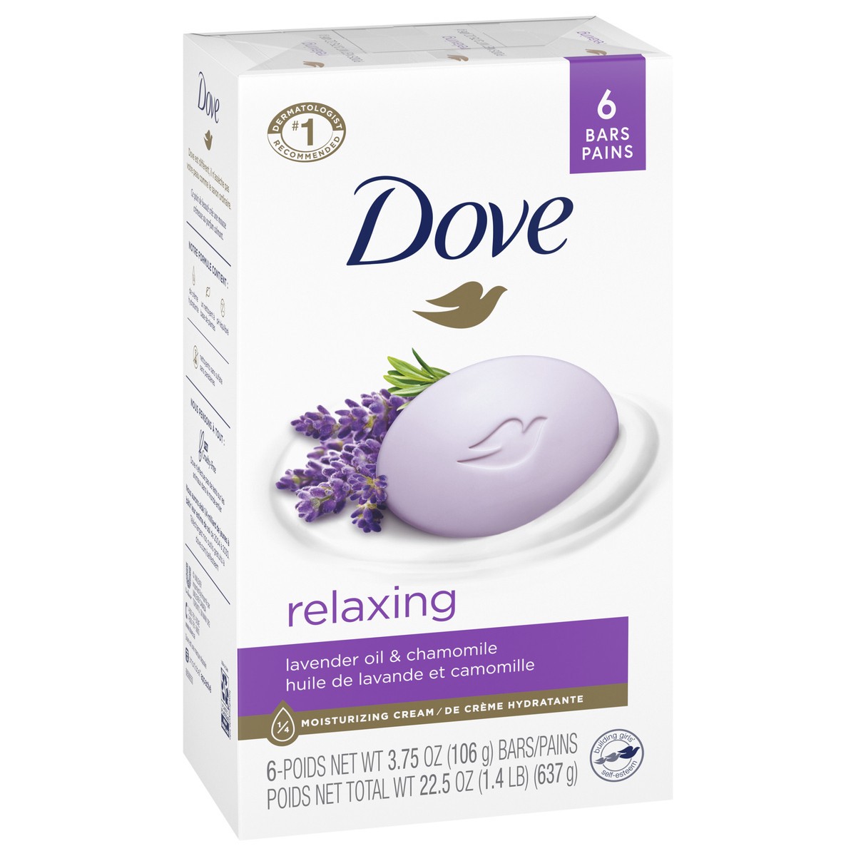 slide 11 of 11, Dove Beauty Bar Gentle Skin Cleanser Relaxing Lavender, 3.75 oz, 6 Bars, 3.75 oz