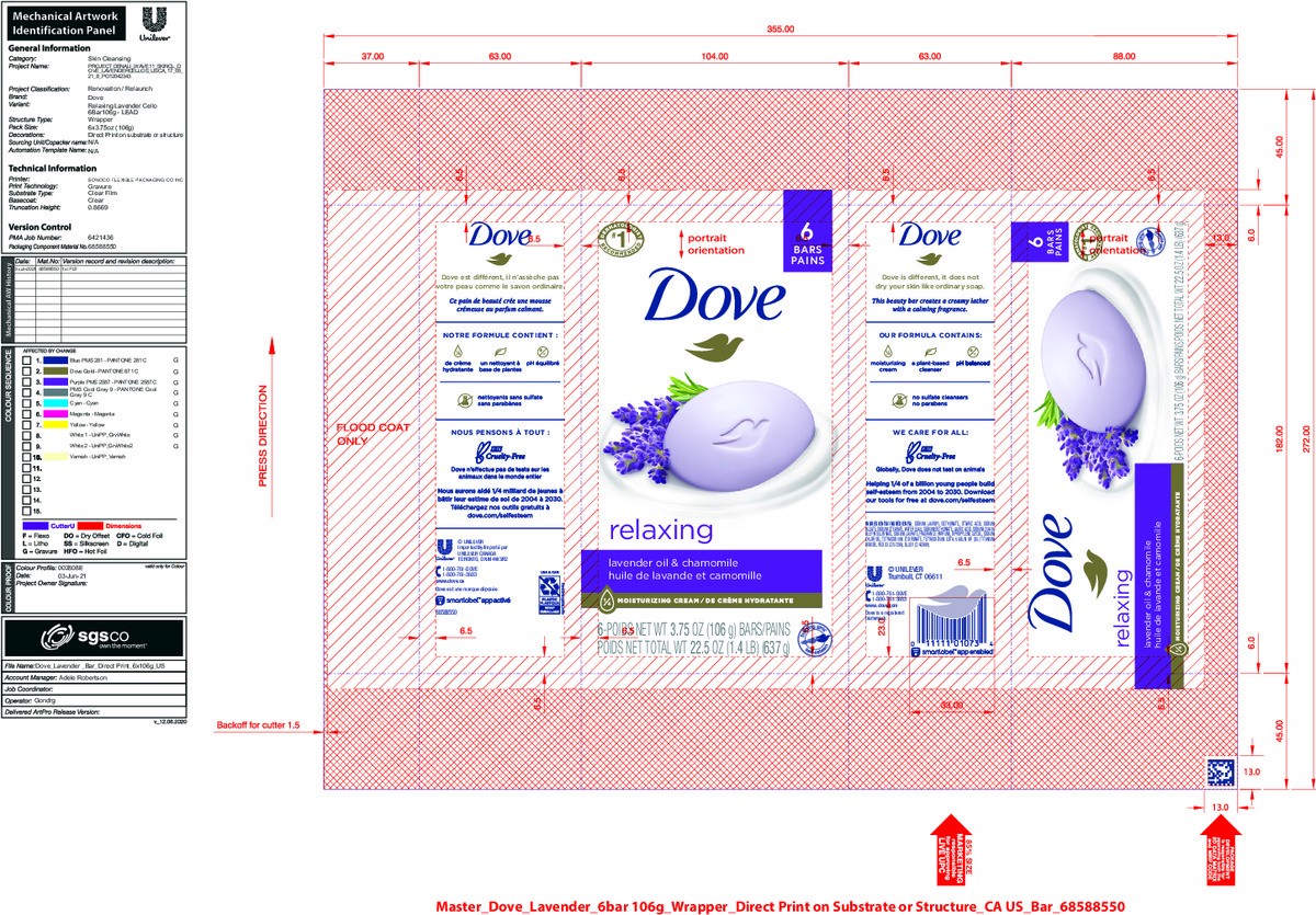 slide 10 of 11, Dove Beauty Bar Gentle Skin Cleanser Relaxing Lavender, 3.75 oz, 6 Bars, 3.75 oz