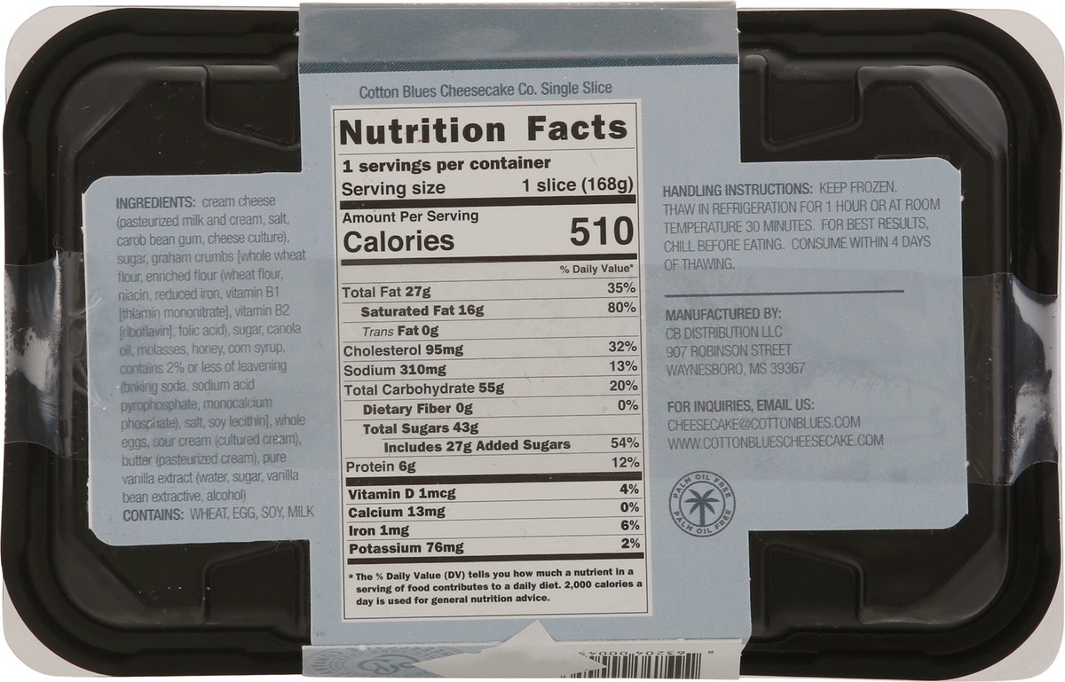 slide 2 of 9, Cotton Blues Cheesecake Company Single Slice Serving Original Cheesecake 6 oz, 6 oz