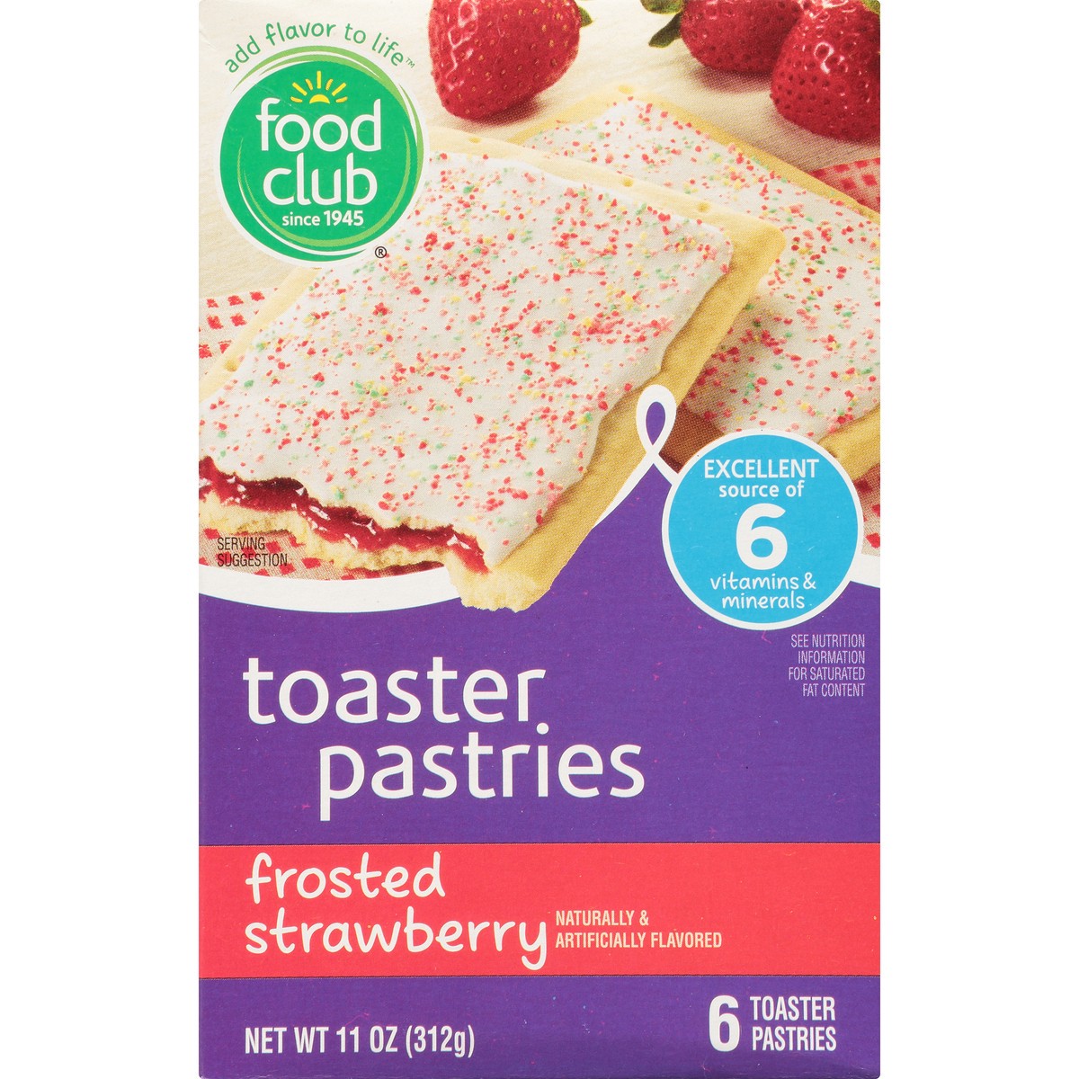 slide 9 of 10, Food Club Strawberry Frosted Toaster Pastries, 6 ct