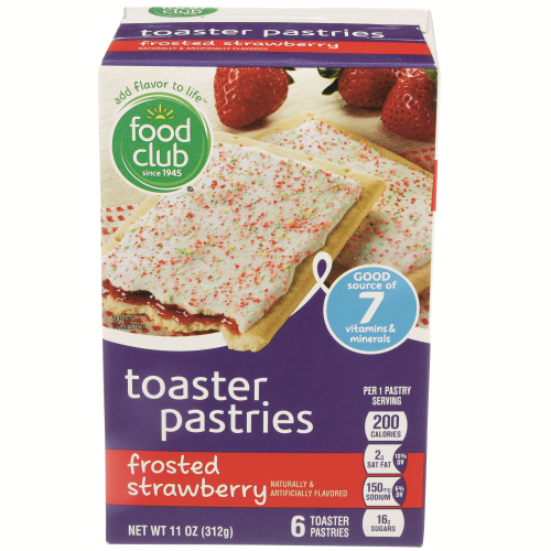 slide 1 of 1, Food Club Strawberry Frosted Toaster Pastries, 6 ct