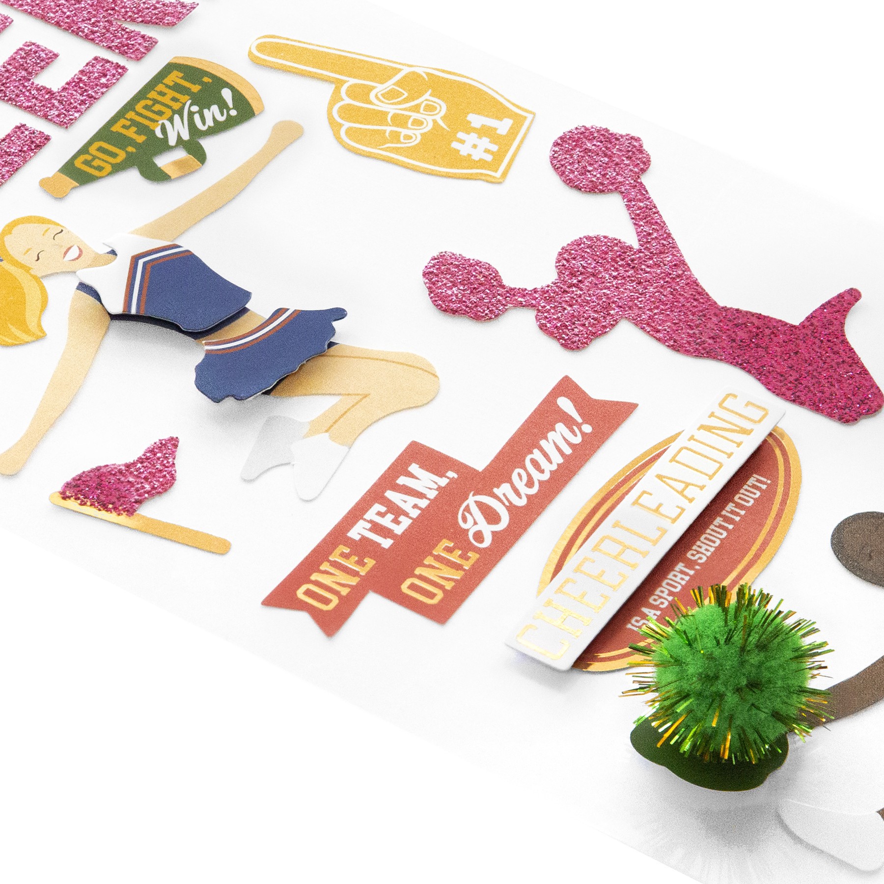 slide 2 of 6, Cheerleading Dimensional Stickers By Recollections, 3.87 in x 7 in