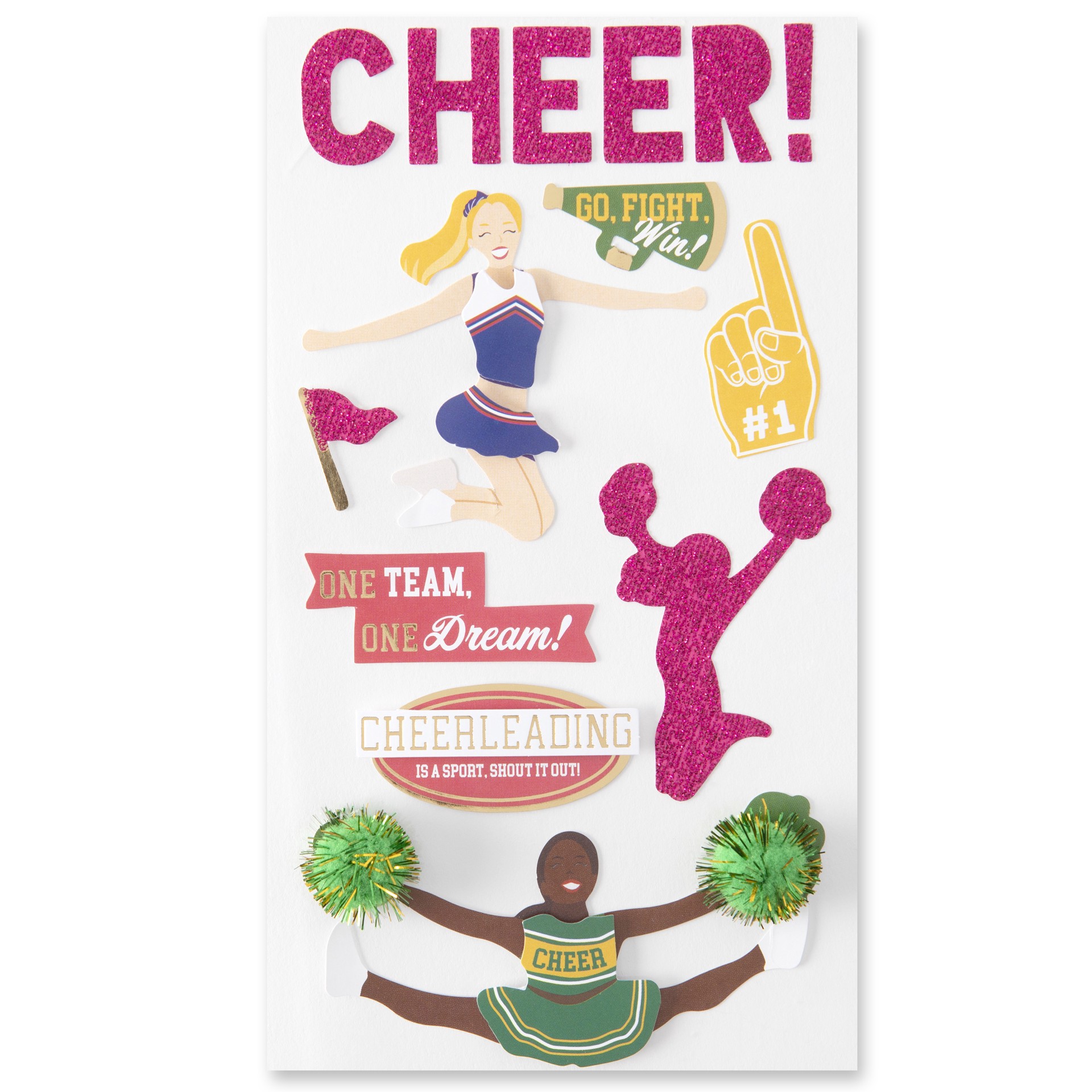 slide 5 of 6, Cheerleading Dimensional Stickers By Recollections, 3.87 in x 7 in