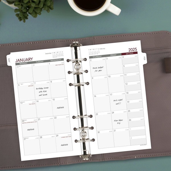 slide 3 of 4, 2025 At-A-Glance Monthly Planner Refill, Portable Size, January To December, 1 ct