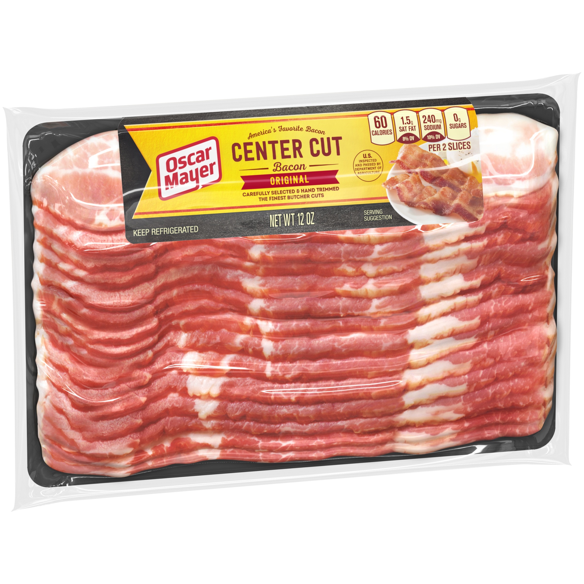 slide 8 of 12, Oscar Mayer Original Center Cut Bacon Pack, 17-19 slices, 12 oz