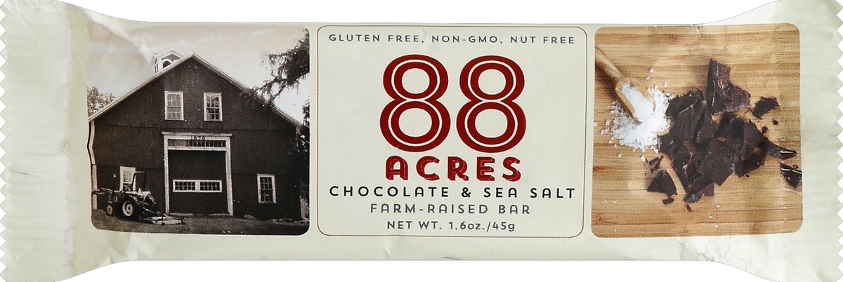 slide 4 of 5, 88 Acres Farm-Raised Bar, Chocolate & Sea Salt, 1.6 oz