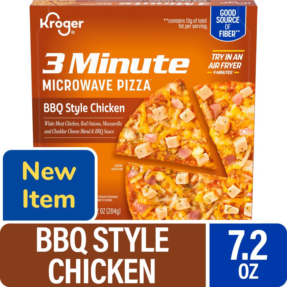 slide 4 of 4, Kroger® 3 Minute Microwave BBQ Style Chicken Pizza, 7.2 oz