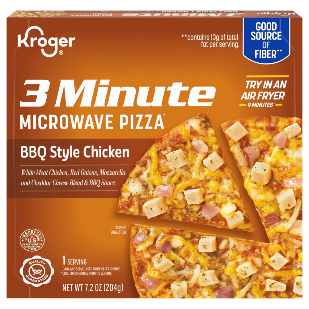 slide 3 of 4, Kroger® 3 Minute Microwave BBQ Style Chicken Pizza, 7.2 oz