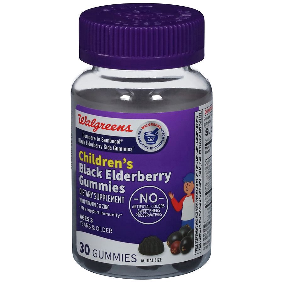 slide 5 of 5, Walgreens Children's Elderberry Gummies, 30 ct