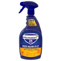 Microban 24 Hour Multi-Purpose Cleaner and Disinfectant Spray, Citrus Scent, 32 fl oz